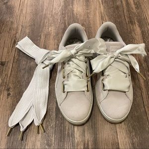 NEW Puma Suede Heart Satin Gray Violet 8